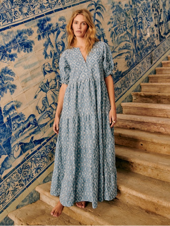 Bnwt Sezane Mayla Dress Blue And White Size 36 / 4!